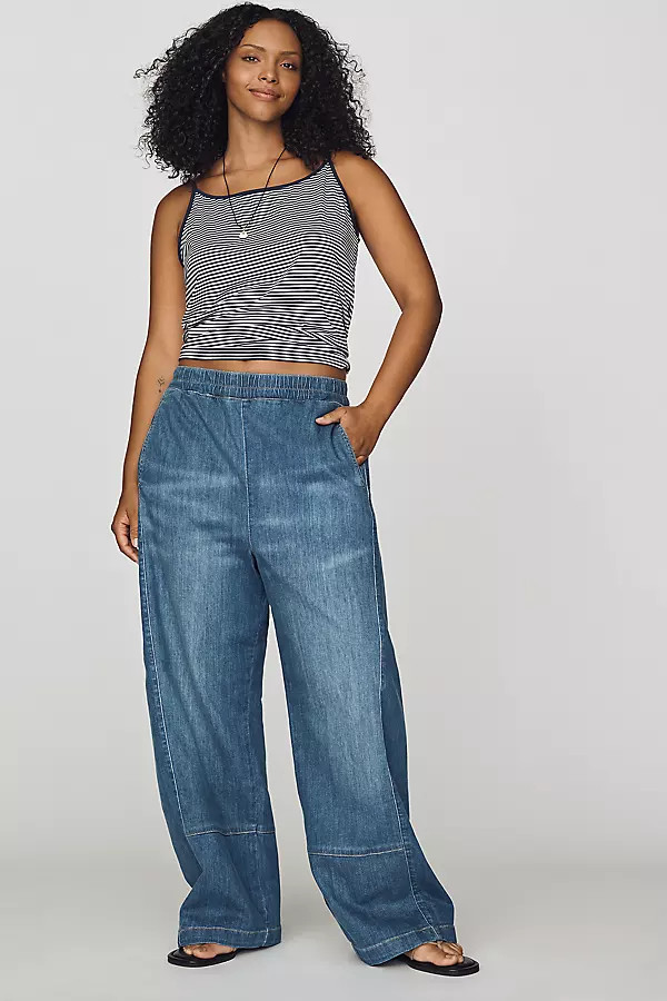 Izzie Relaxed Pull-On Barrel Jeans | Anthropologie (US)
