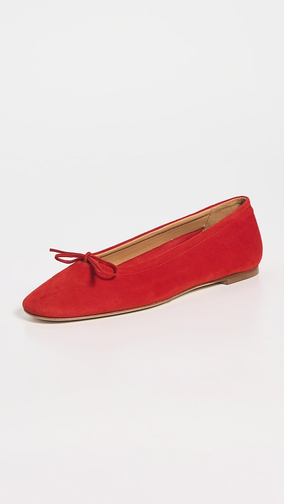 AEYDE Delfina Kid Suede Leather Red Flats | Shopbop | Shopbop