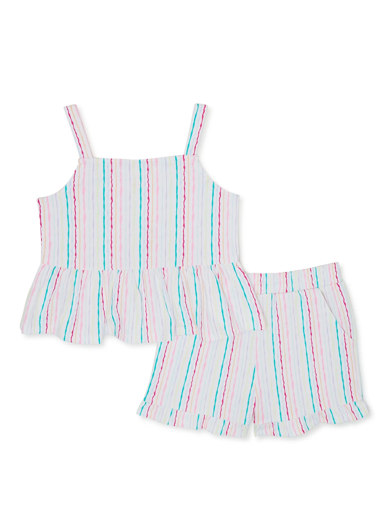 Wonder Nation Toddler Girls Short Set, Sizes 12M-5T | Walmart (US)
