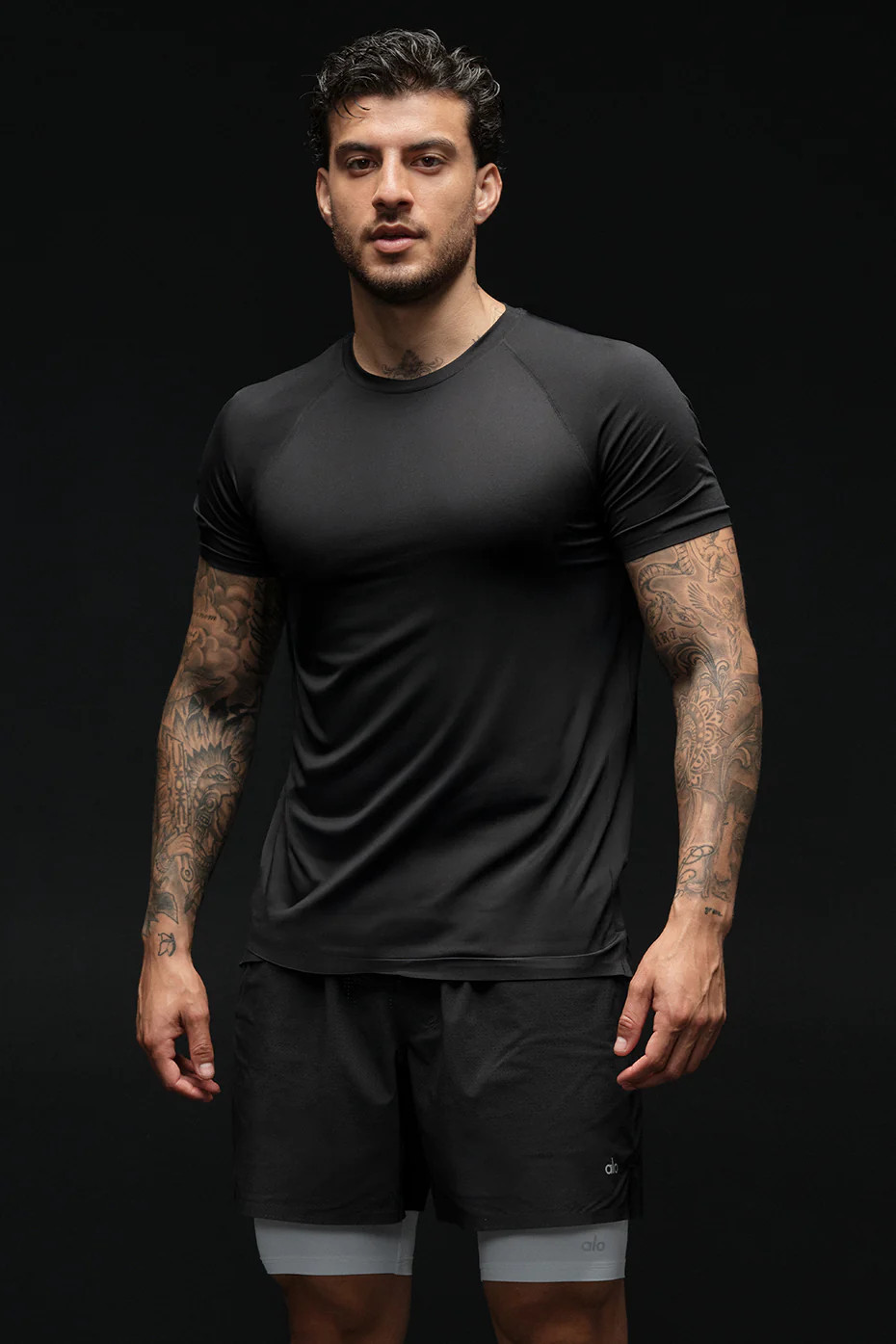 ALO | Idol Crewneck Short Sleeve Top in Black, Size: 2XL | Alo Yoga (US)