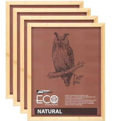 Ambiance Framing Eco Frames 4 Pack - Sustainable Wood  Minimalist Frames for Artwork, Paintings, Drawings, Display, & More! - [Natural - 10x14"] | Target