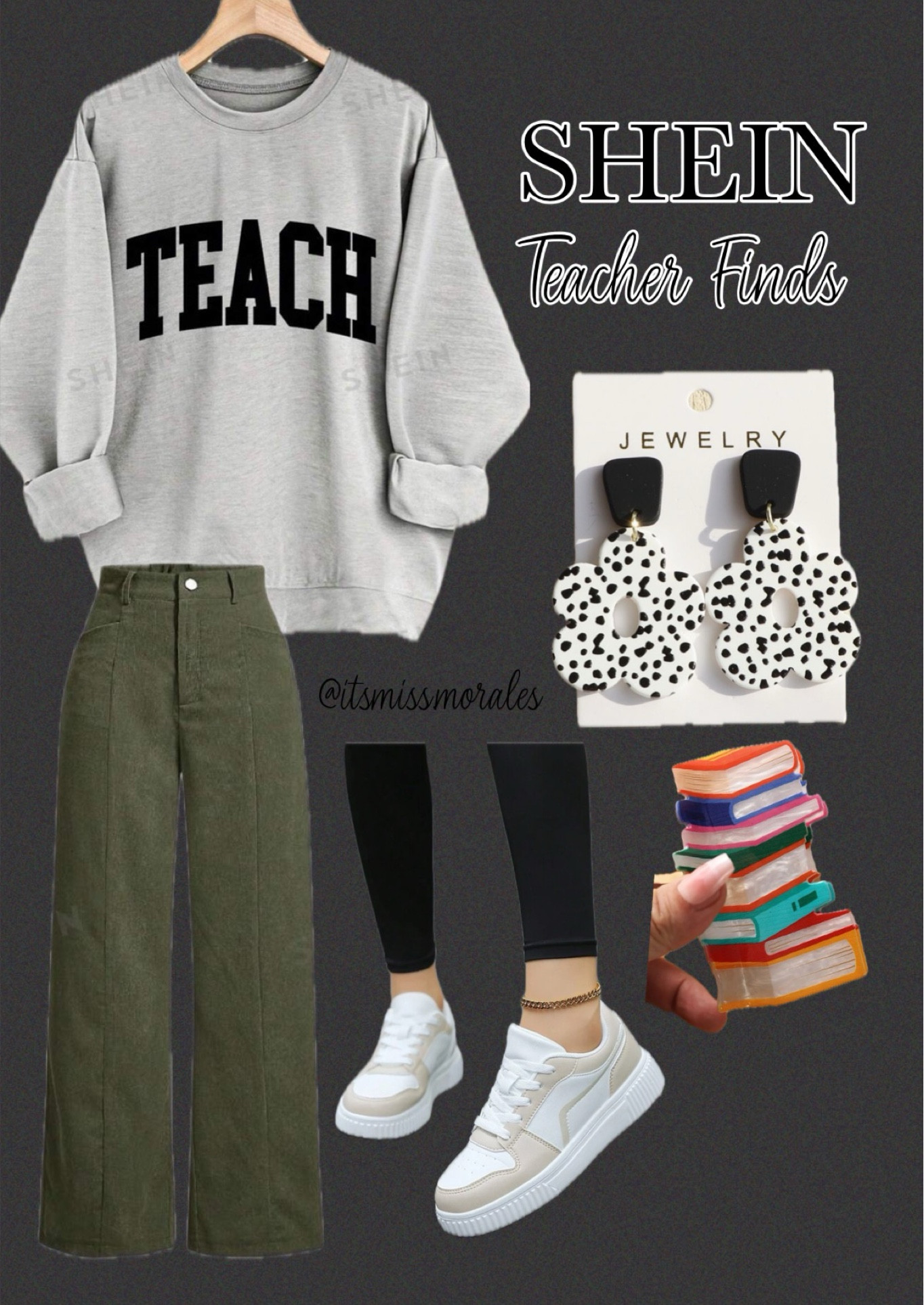 SHEIN Teacher Outfit for today🤩
Cute and comfy!! I’m loving the sweatshirt and once again can we have a moment for the book clip✨

#LTKSaleAlert #LTKStyleTip