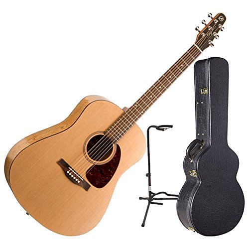 Seagull S6 "The Original" Acoustic Guitar w/Dreadnought Hardshell Case and Guitar Stand | Amazon (US)