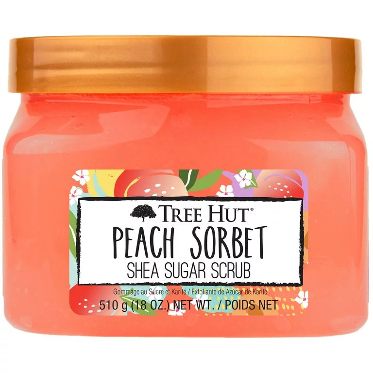 Tree Hut Body Scrub, Shea Sugar Hydrating Exfoliator for Softer, Smoother Skin, Peach Sorbet, 18 ... | Walmart (US)