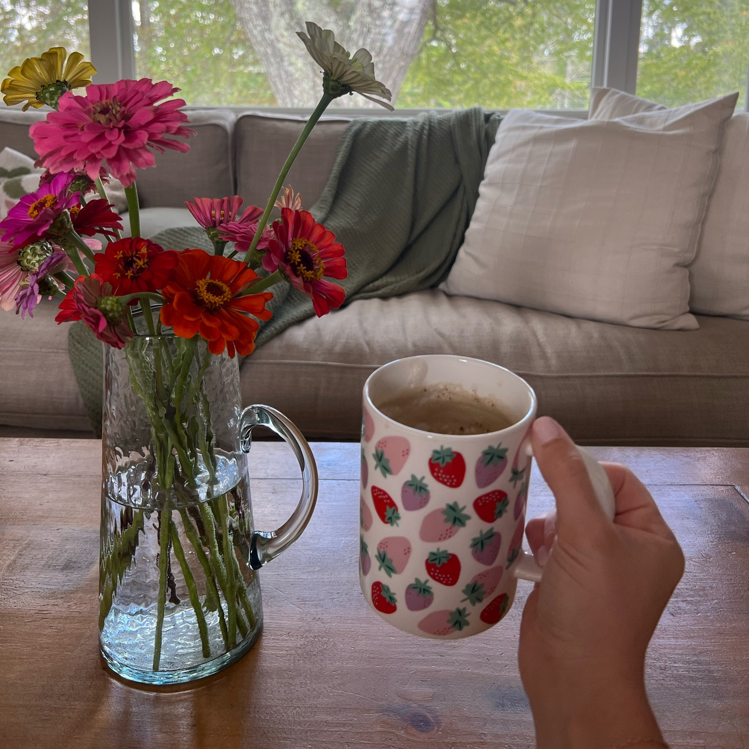 cute $5 mug! they have so many cute designs!! i love that it’s tall and not so wide! #target #strawberries