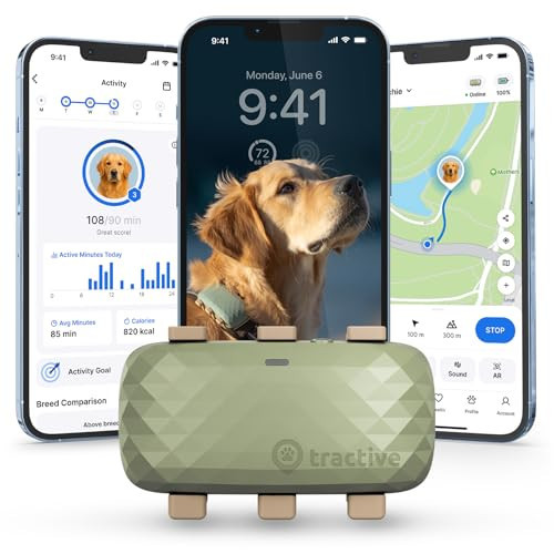 Tractive XL Smart Dog GPS Tracker | Live Pet Tracker with Virtual Fence | Vital Signs Monitoring of Heart & Respiratory Rate | Up to 1-Month Battery Life | Dog Collar Attachment (Green) | Amazon (US)