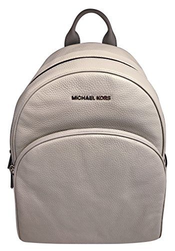 MICHAEL Michael Kors Abbey Jet Set Large Leather Backpack (Pearl Grey) | Amazon (US)