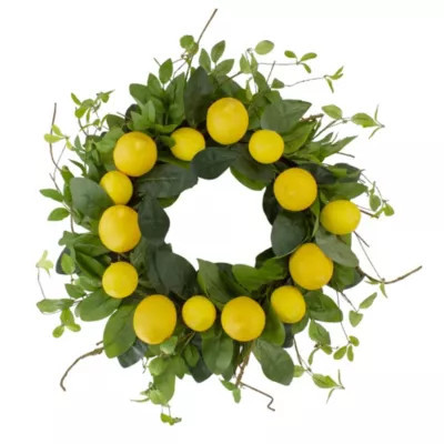 Northlight Lemons and Assorted Foliage Spring Wreath Yellow and Green 20 | Belk