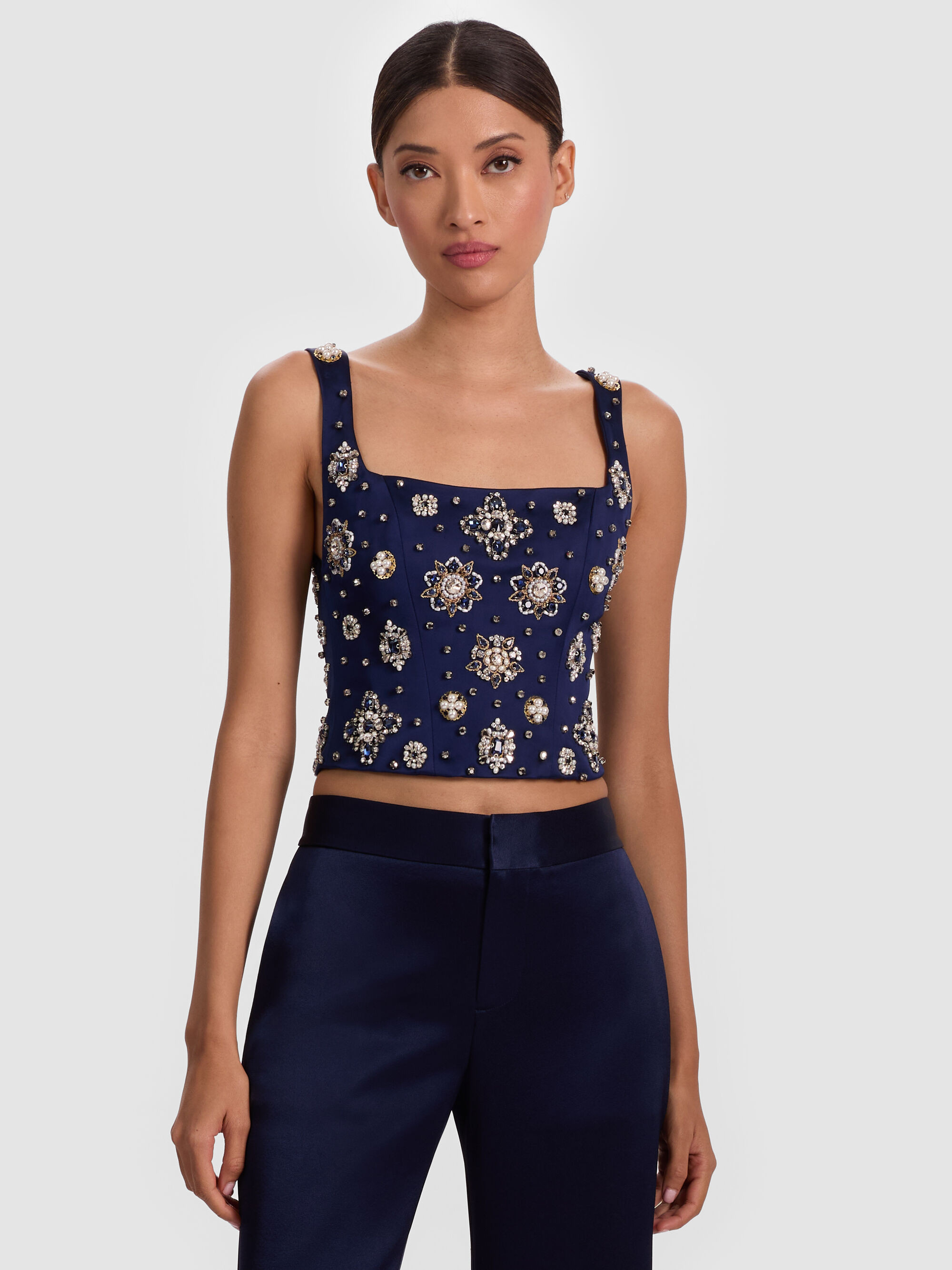 LILIANNA EMBELLISHED CORSET TOP | Alice + Olivia