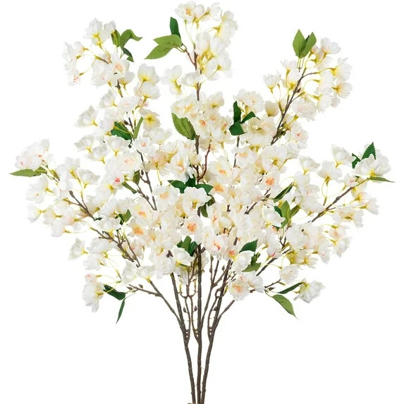 Artificial Cherry Blossom Branches, Faux Fake Plum Flowers Real Touch Boutique Bulk for Home Wedd... | Walmart (US)