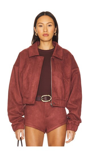 The Selene Jacket in Burgundy | Revolve Clothing (Global)