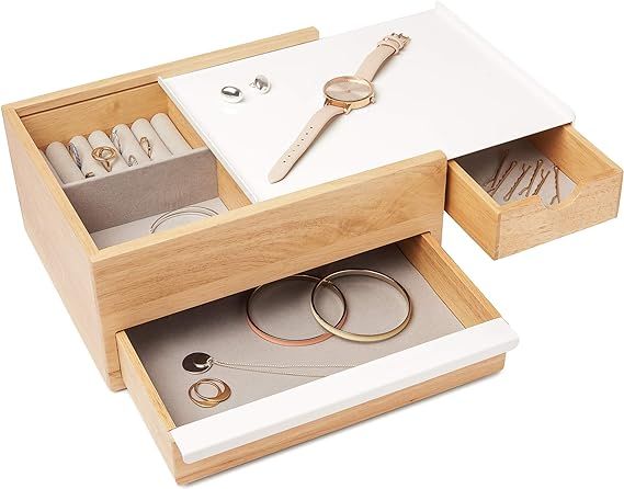 Umbra Stowit Jewelry Box - Modern Keepsake Storage Organizer with Hidden Compartment Drawers for ... | Amazon (US)