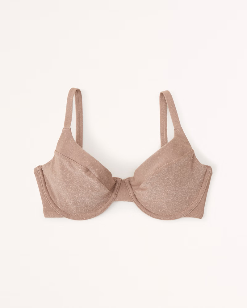Shimmer Curve Love Skinny Strap Underwire Bikini Top | Abercrombie & Fitch (US)
