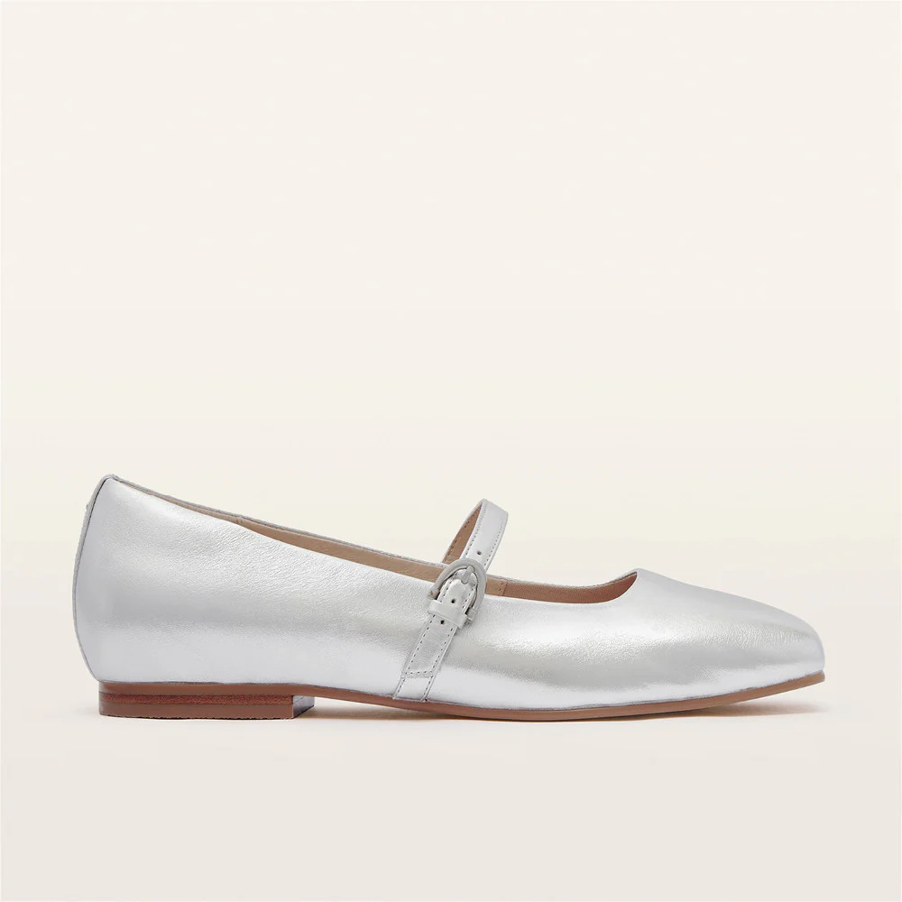 Hepburn Silver Dress Flats | FRANKIE4 | FRANKIE4