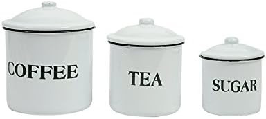 Creative Co-op Metal Containers with Lids, Coffee, Tea, Sugar (Set of 3 Sizes/Designs) Food Stora... | Amazon (US)