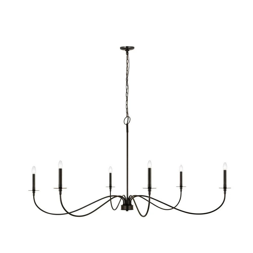 6 Light Chandelier-Matte Black Finish Bailey Street Home 372-Bel-4529377 | Walmart (US)