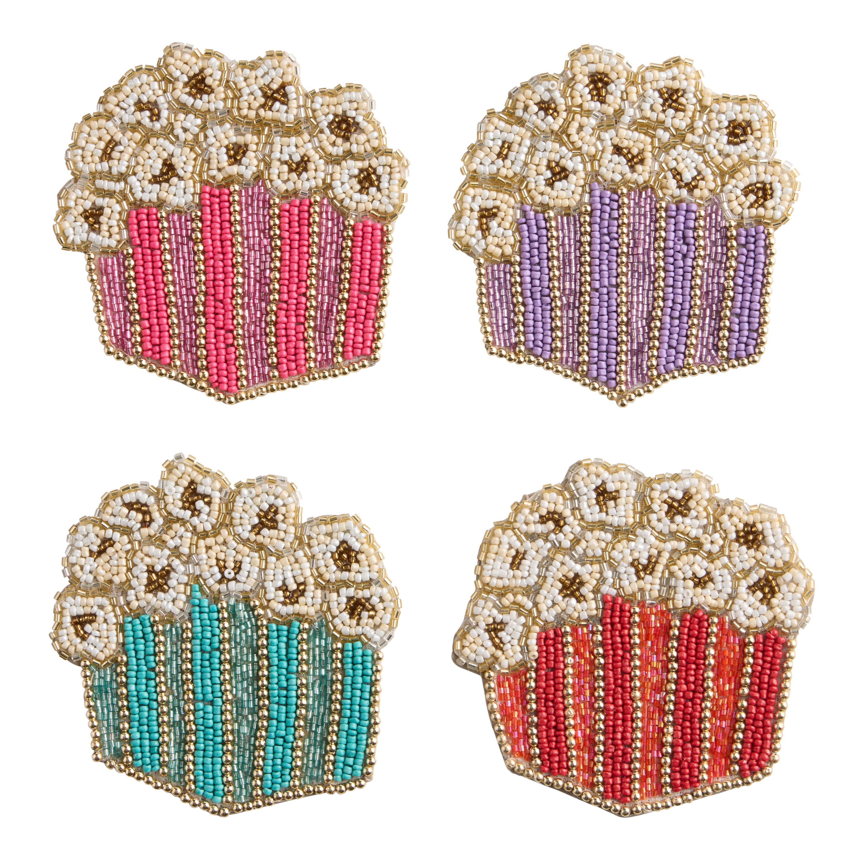 Popcorn Bucket Beaded Coasters 4 Pack | World Market