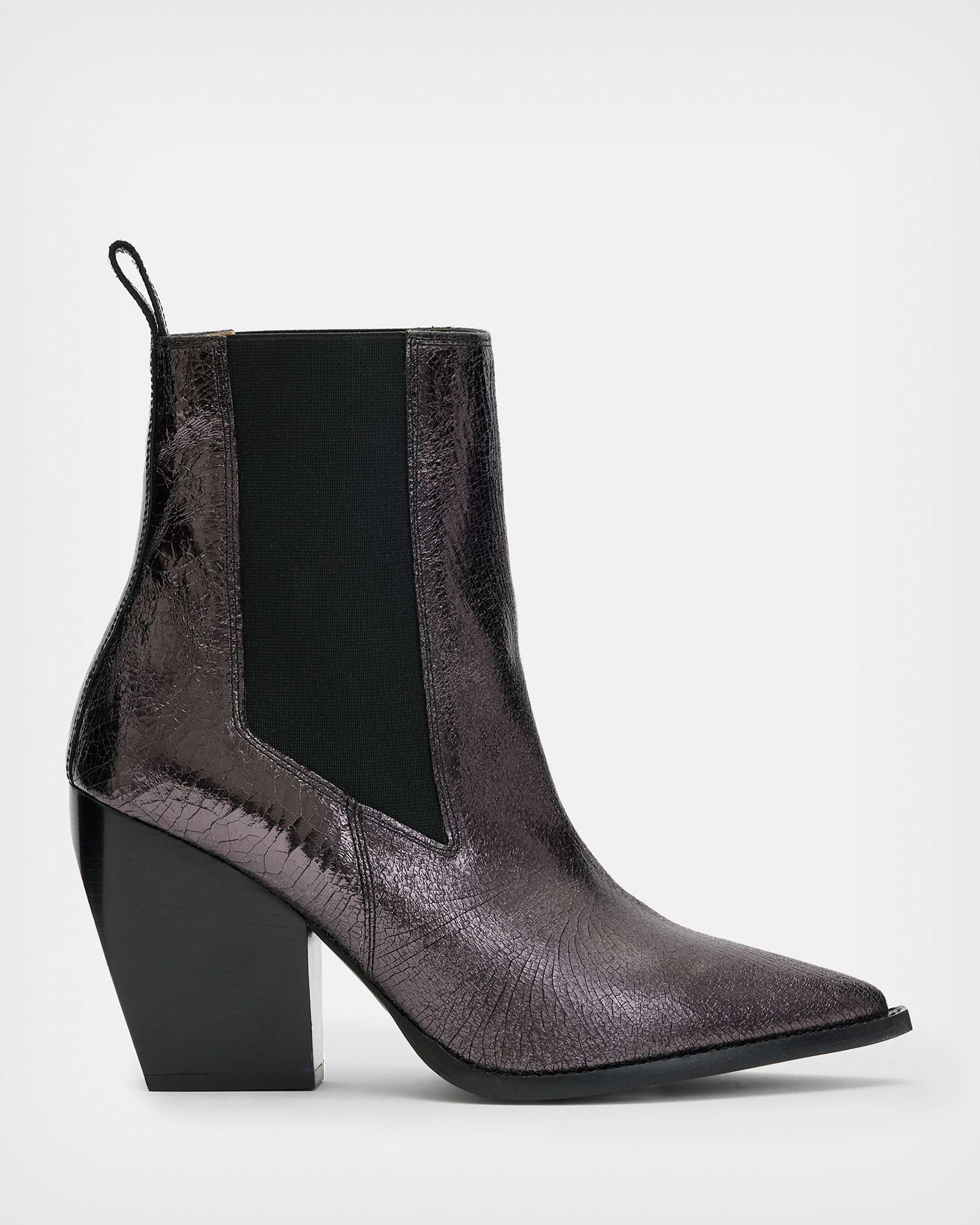 Ria Leather Crinkle Boots | AllSaints US