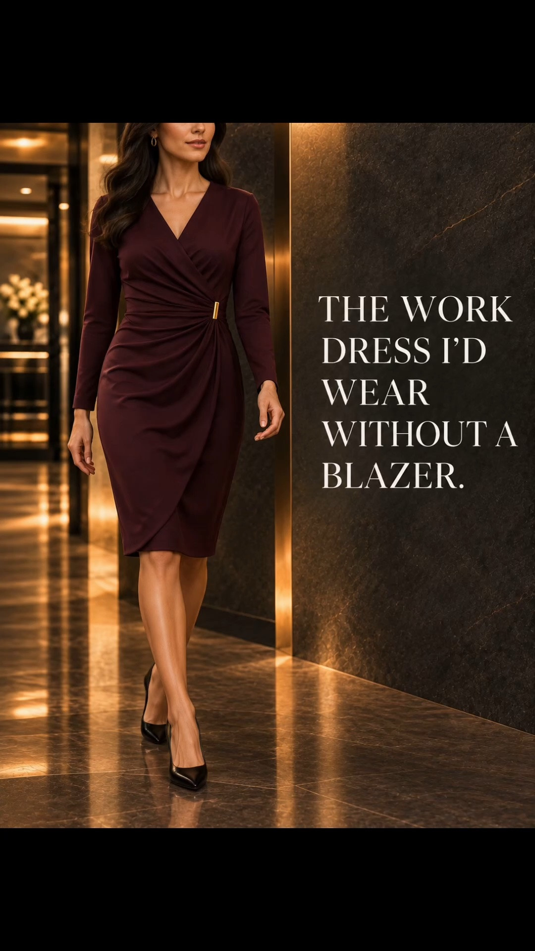 YOU DON’T NEED A BLAZER TO LOOK IN CHARGE.

A work dress stands out when it creates structure on its own.

This one gives you a defined waist, polished neckline, and office-ready sleeves—without needing three more pieces to complete the look.

BUY IT IF:
• You want a one-piece fall work outfit
• You prefer a waist-defining silhouette
• You need something polished from desk to dinner

SKIP IT IF:
• You prefer relaxed, straight-cut dresses
• You need machine-washable clothing
• You want the convenience of in-store returns

I linked the exact aubergine dress in my LTK storefront. Check the link for the current price and availability.

#LTKWorkwear