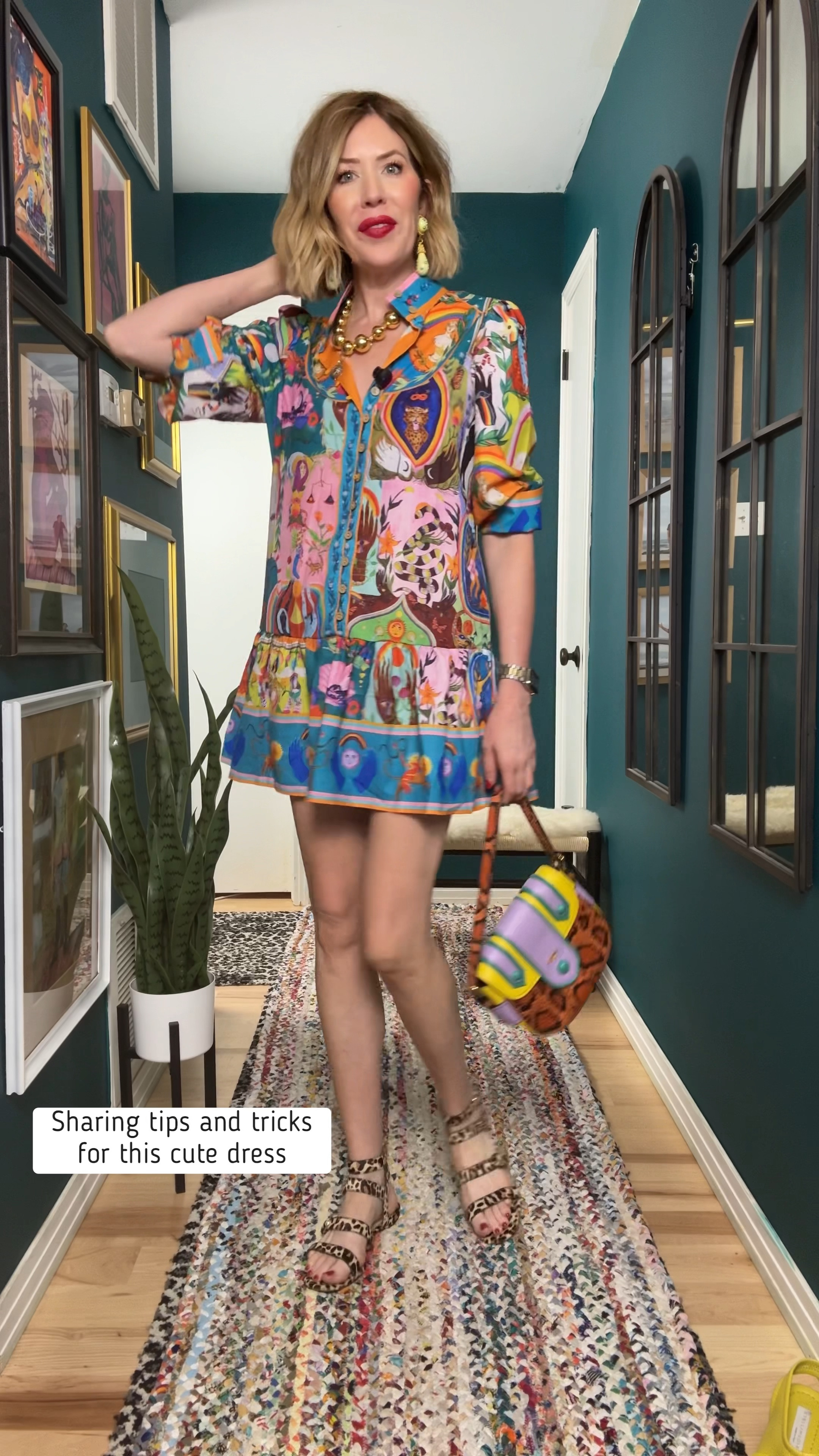 💋Vacation dress for the win! I am sharing a tip and a trick on how to make this affordable dress work for my tall body type. With more length, belting could be an option for a different look, but today I am opting to wear it straight.  Finding what works for your body type is key to feeling comfortable and stylish. ❤️
#partydress #vacationdress #shortstyle 

#LTKOver40 #LTKStyleTip #LTKFindsUnder50