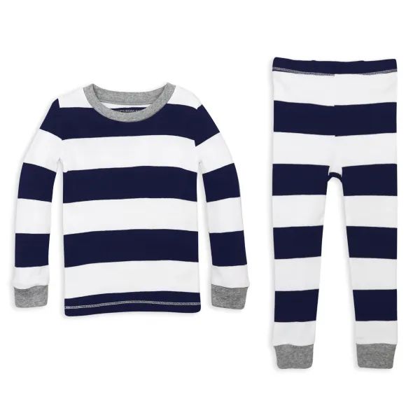 Rugby Stripe Snug Fit Organic Baby Pajamas | Burts Bees Baby