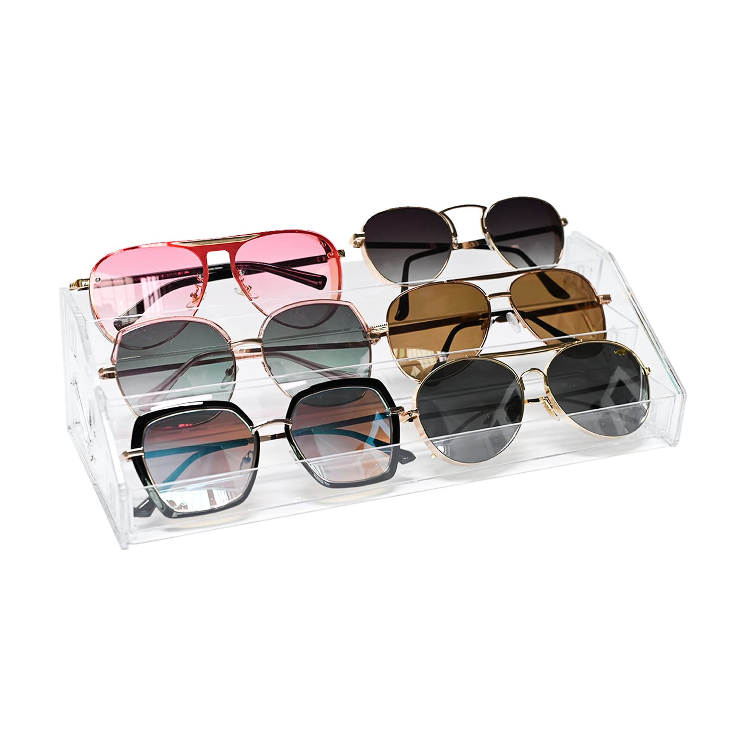 Sunglasses Organizer - Clear Eyeglasses Display - Eyeglasses Storage - Essential Oils Holder(3 La... | Amazon (US)