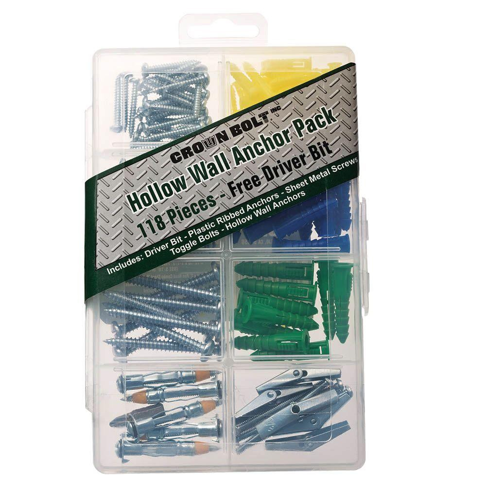 Everbilt Hollow Wall Anchor Pack (118-Piece)-802454 - The Home Depot | The Home Depot