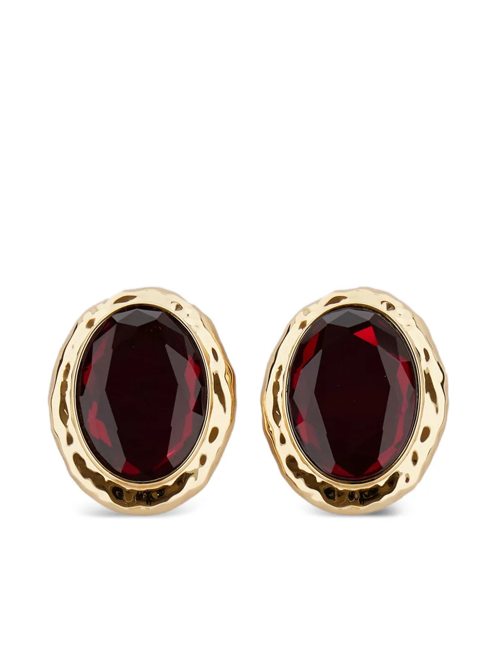 Self-Portrait oval-shape Earrings | Gold | FARFETCH | Farfetch Global
