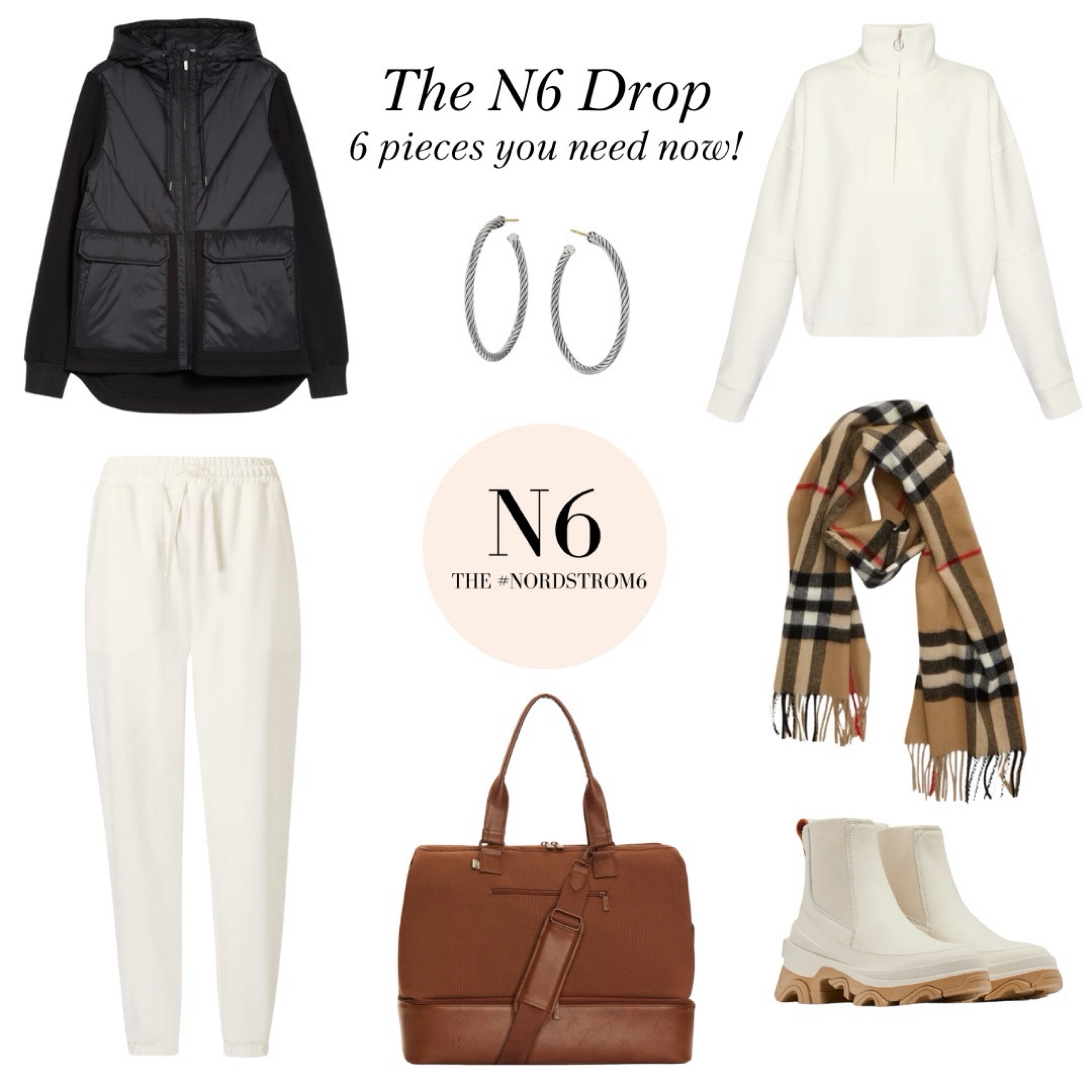 The Nordstrom6 DROP! 
*Zella jacket:  Looks like a Moncler but great price 
*Sweaty Betty 1/2 zip &  jogger: a great gift but also perfect for you. Great set to lounge, travel, wear out and about. Chic! Ridiculously SOFT
*Burberry scarf: is always a classic and investment and luxe gift 
*Earrings by Yurman:  also the best gift and can be worn with a set or dressy. The hoops we love and don’t take off..
*Sorel boot is a must-have gift and so wearable for the season. 
Many color combos 
*Beis weekender:  in the newest cognac color. Great gift for anyone. The color can be a great gift for a guy too!


#LTKHoliday #LTKGiftGuide #LTKSeasonal