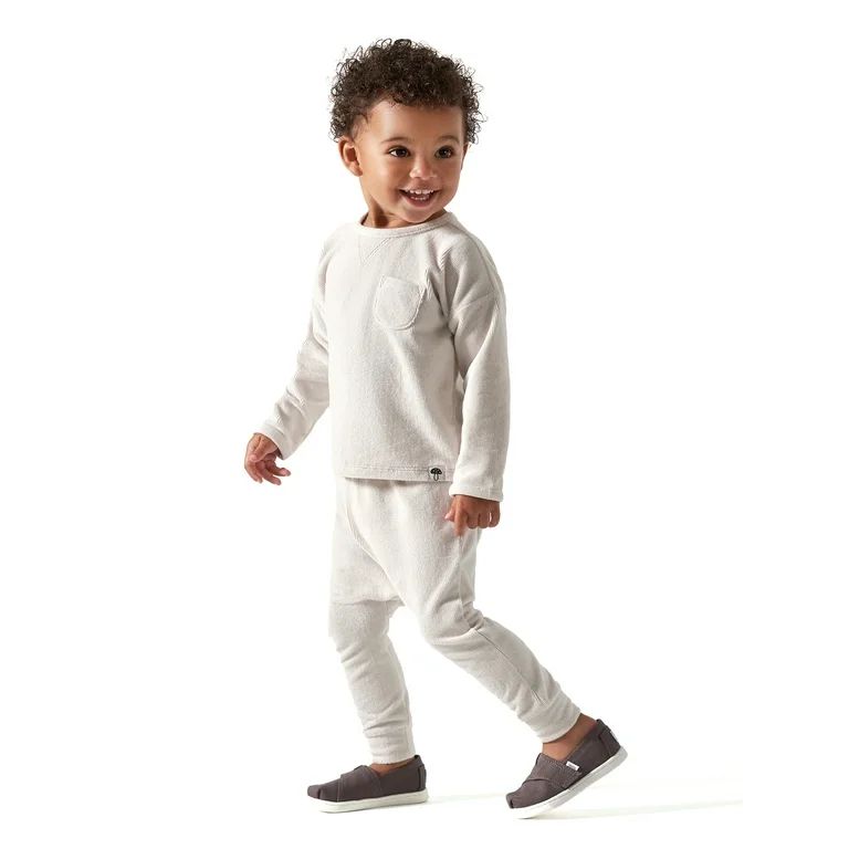 Modern Moments by Gerber Baby Boy or Girl Gender Neutral Long Sleeve Velour Top & Pant, 2-Piece O... | Walmart (US)