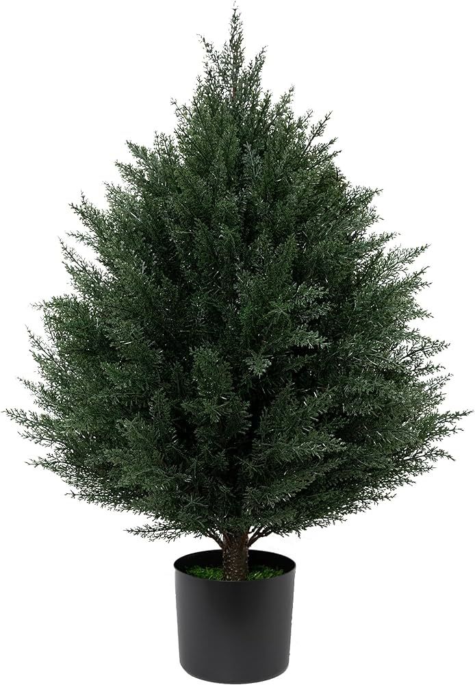 Artificial Topiary Tree One 2.7FT(32'') Artificial Cedar Tree UV Resistant Potted Plant for Indoo... | Amazon (US)
