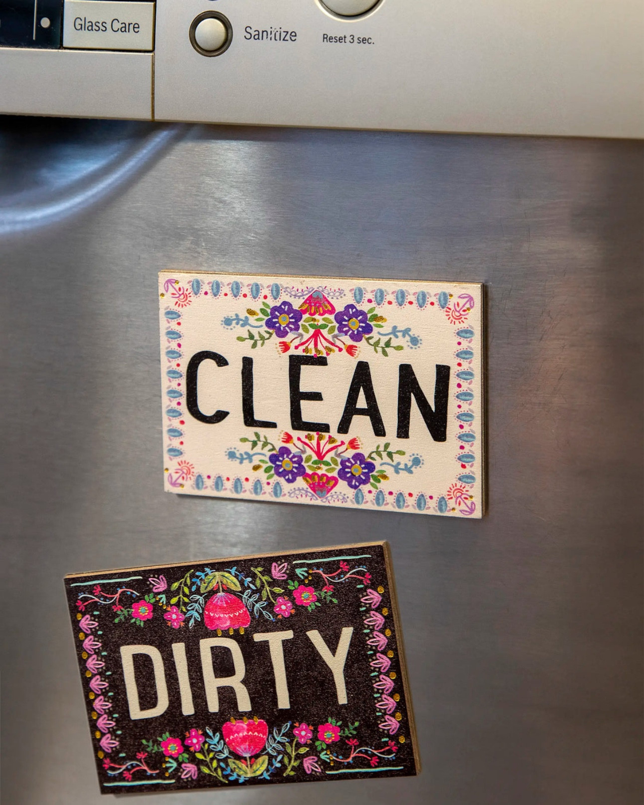 Cute $10 dishwasher clean/dirty reversible magnet! 
This would make a cute gift. 
I love adding splashes of happy to every area of our home & this is another practical, cute way to do just that! 

#LTKFamily #LTKFindsUnder50 #LTKSpringSale