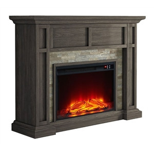 LIVILAND 48" Freestanding Electric Fireplace with Remote Control in Brown | Homesquare