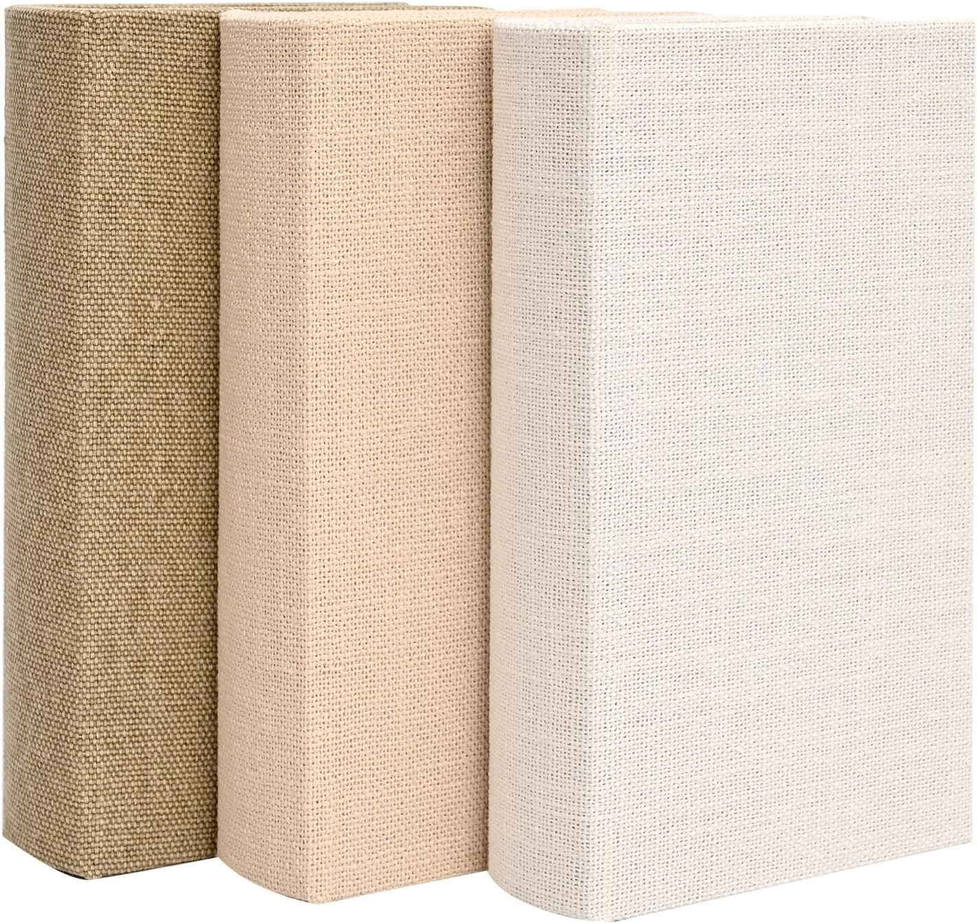 Modern Linen and Wood Decorative Faux Book Boxes Set of 3, 8" | Amazon (US)