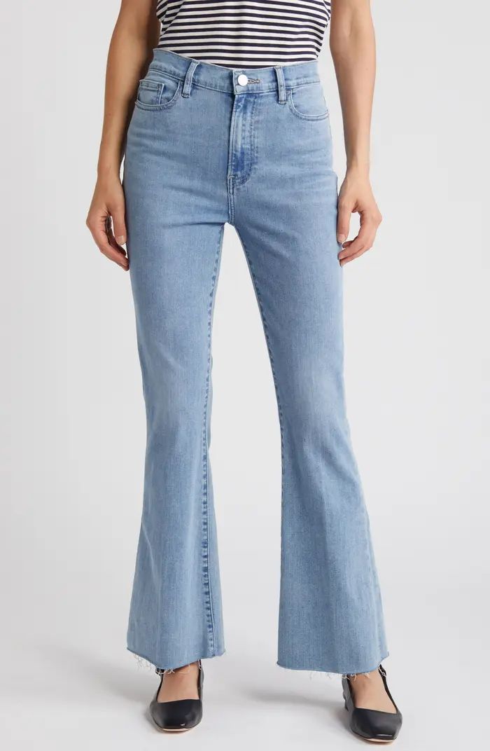 FRAME Le Easy Flare Raw Hem Jeans | Nordstrom | Nordstrom