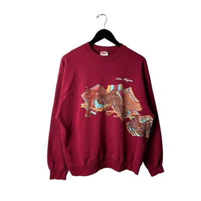 Vintage Las Vegas Cowboy Saddles Crewneck Sweatshirt Adult Red XL Extra Large  | eBay | eBay US