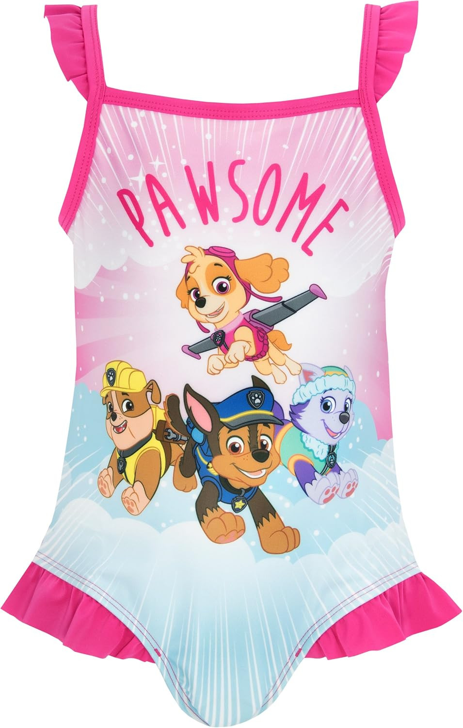Paw Patrol Girls' Swimsuit Skye, Rubble, Chase, Everest One Piece Bathing Suit for Kids | Amazon (US)
