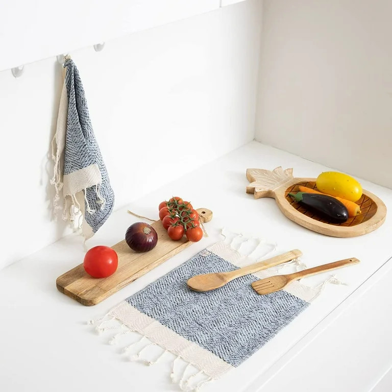 Smyrna Turkish Cotton Kitchen Dish Towels Herringbone Series Pack of 4  100% Cotton, 15x26  Machi... | Walmart (US)