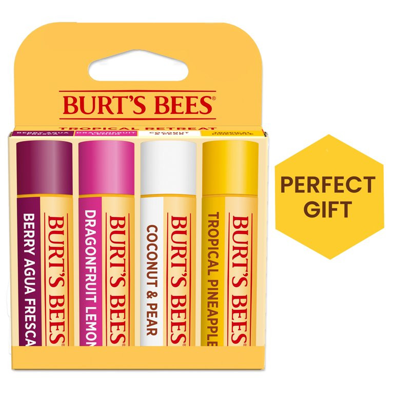 Burt's Bees 100% Natural Origin Moisturizing Lip Balm, Tropical Variety Pack, 4 Tubes - Walmart.c... | Walmart (US)