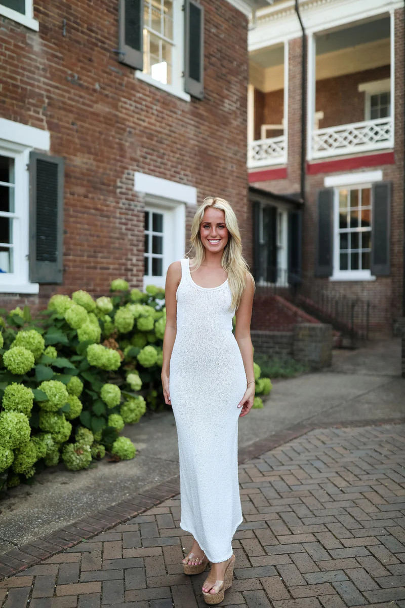 Ronnie Knit Dress - White | cocolillys
