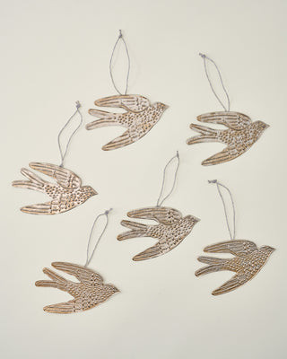 Pressed Metal Dove Ornament, Set of 6 | Magnolia