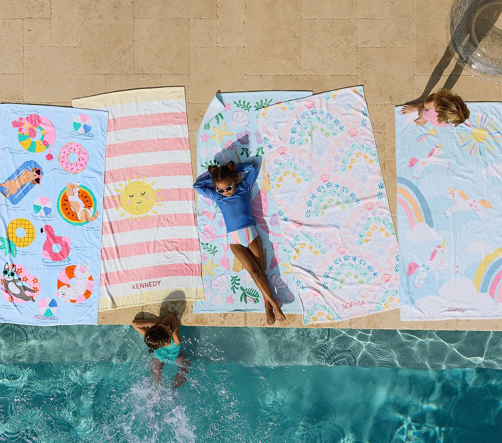 Seashell Scallop Kid Beach Towel UPF 50+ | Pottery Barn Kids
