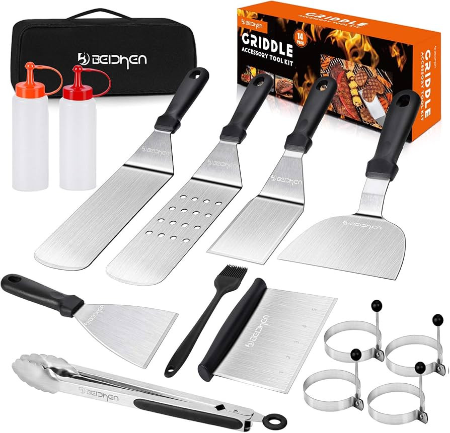 Beichen Griddle Accessories Kit, 14 Pcs Stainless Steel Griddle Grill Tools Set Blackstone and Ca... | Amazon (US)
