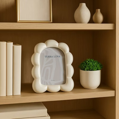 Decorative Oval Bubble Edge Picture Frame for Home Decor - Cute and Fun Accent for Tabletop Picture for Bedroom, Entryway, or Dorm Decor - 8", Ivory | Target