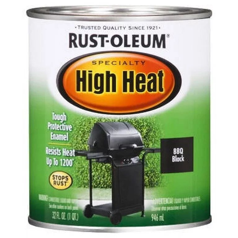 New Rust-Oleum 7778-502 Satin Specialty High Heat Paint, 1 Qt, BBQ Black | Walmart (US)