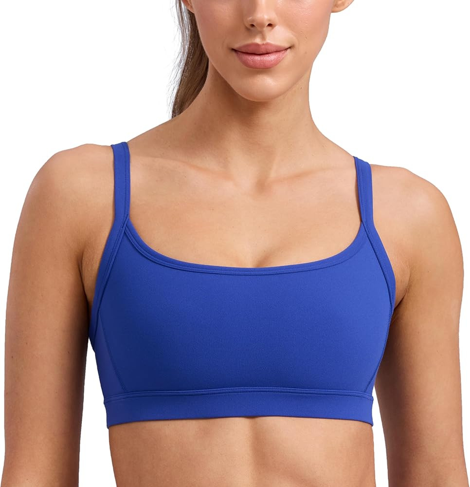 CRZ YOGA Butterlift Double Lined Scoop Neck Sports Bras for Women - Spaghetti Straps U Back Yoga ... | Amazon (US)