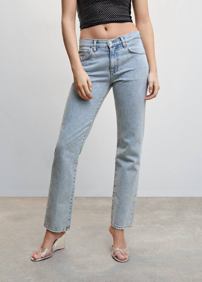 Straight low-waist jeans -  Women | Mango United Kingdom | MANGO (UK)