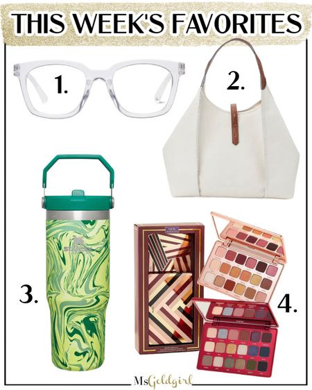 Friday Faves for August 18, 2023

1. These clear frame readers have blue light protection and are 15% off with code MARNIEAUGUST (some blackout dates apply)

2. I can’t get enough of this designer inspired tote! Comes in 2 other colors. 
3. My favorite style for a Stanley-easier to carry, and leakproof because of the built in, fold down straw.
4. My most used neutral palettes are $40 for BOTH of them!! Plus use code MARNIE15 for another 15% off!



#LTKover40 #LTKbeauty #LTKitbag