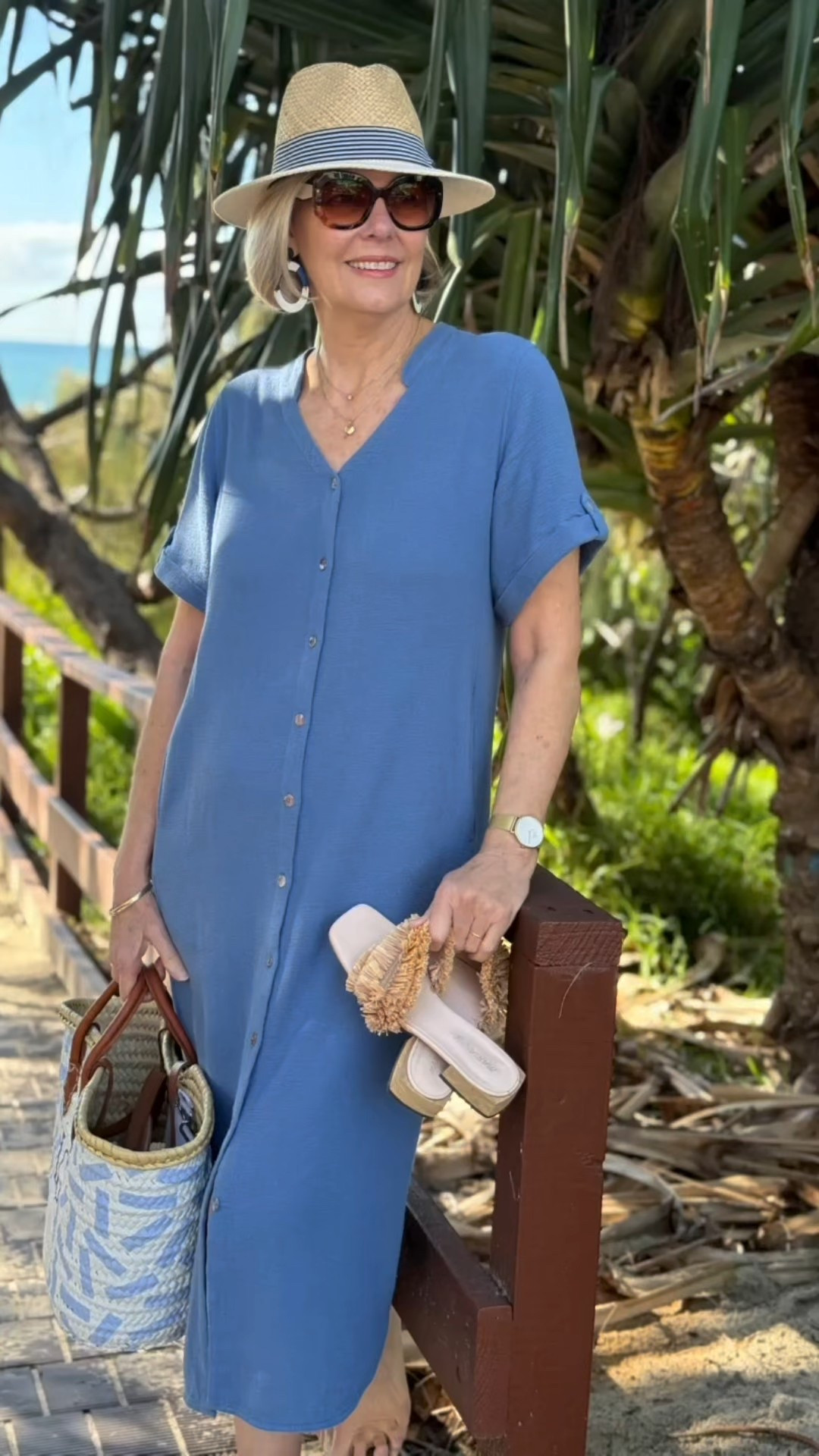 LIFE IS ALWAYS BETTER AT THE BEACH!

Say hello to the beautiful Athena Dress in Aegean Blue from @nomad.the.label designed in a breathable, floaty fabric that moves with you and yes… it has pockets!
I’ve paired it with a blue-toned cane hat and a gorgeous basket bag.
Linda 175 cms wears Size M  

#LTKaustralia #LTKdresses #LTKover50style