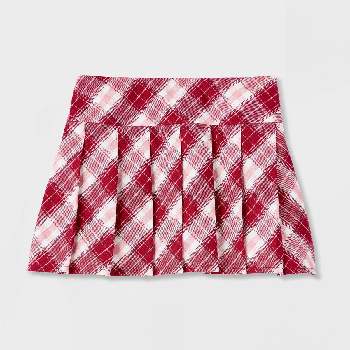 Girls' Plaid Pleated Skort with In-Built Shorts - Cat & Jack\u2122 Cherry Red L | Target